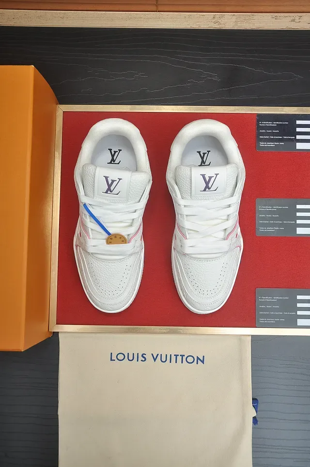 路易威登 LV Trainer 白色粉色 印花皮革鞋面 雕塑分层中底 生活方式运动鞋 5