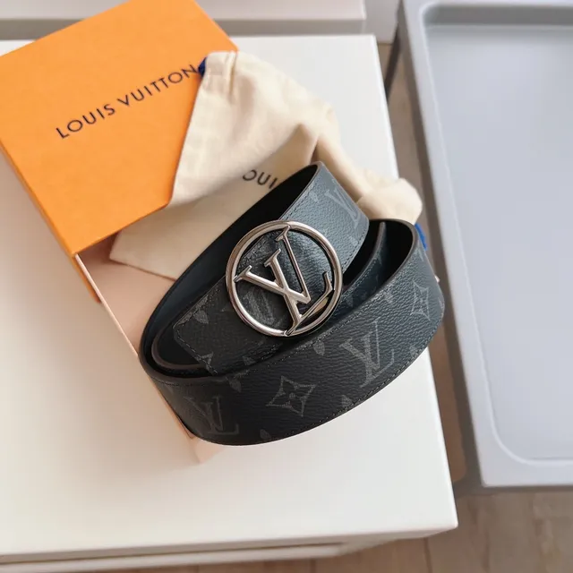 Louis Vuitton Monogram Belt Dark Gray Leather Belt 8