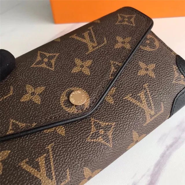Louis Vuitton Monogram Canvas and Red Leather Long Wallet 7