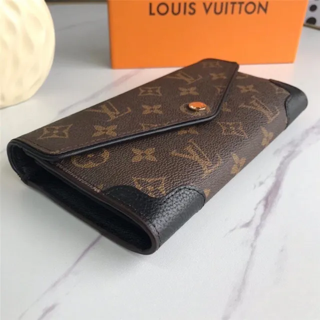 Louis Vuitton Monogram Canvas and Red Leather Long Wallet 8