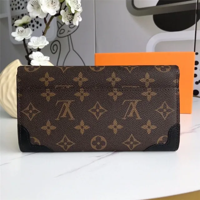 Louis Vuitton Monogram Canvas and Red Leather Long Wallet 9