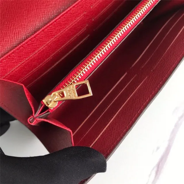 Louis Vuitton Monogram Canvas and Red Leather Long Wallet 11