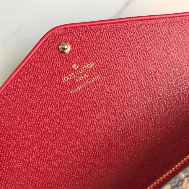 Louis Vuitton Monogram Canvas and Red Leather Long Wallet 13