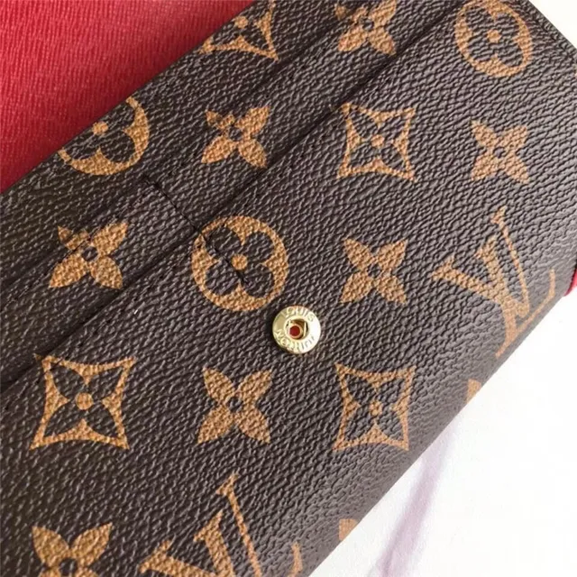 Louis Vuitton Monogram Canvas and Red Leather Long Wallet 14