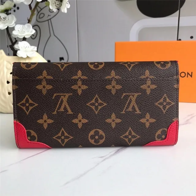 Louis Vuitton Monogram Canvas and Red Leather Long Wallet 18