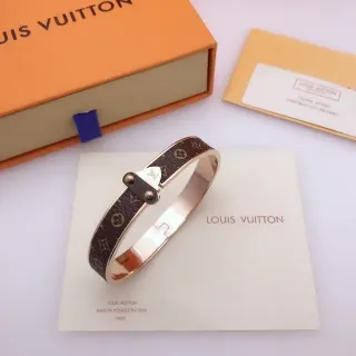 Louis Vuitton Monogram Canvas Bangle سوار بني ذهبي وردي معدن