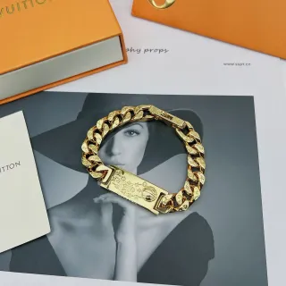 سوار Louis Vuitton Monogram سلسلة ذهبية مقطع كيرب