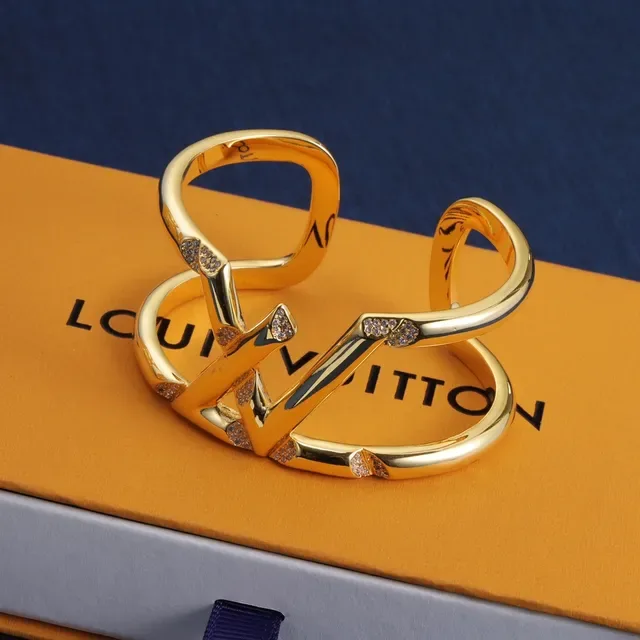 Louis Vuitton Monogram Cuff Gold-Tone Pavé Crystal Bracelet 5