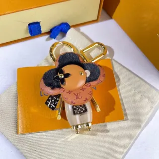 लुई विट्टोन Monogram Flower Charm ब्राउन और ब्लैक कैनवास हैंडबैग