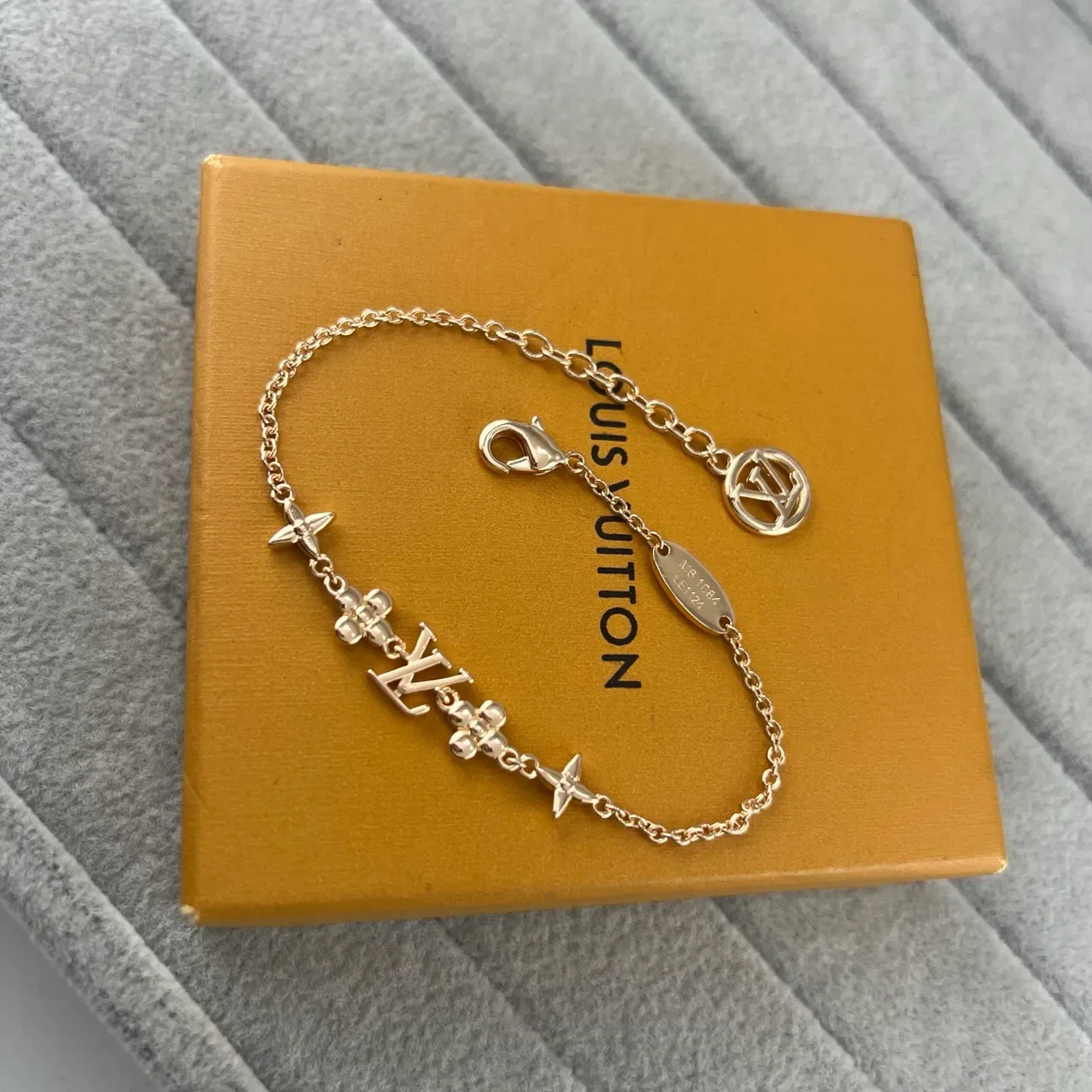 Louis Vuitton Monogram Flowers Gold Silver Chain-Link Bracelet 3