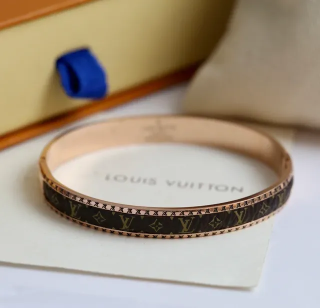 Louis Vuitton Monogram Leather Bangle Bracelet 2
