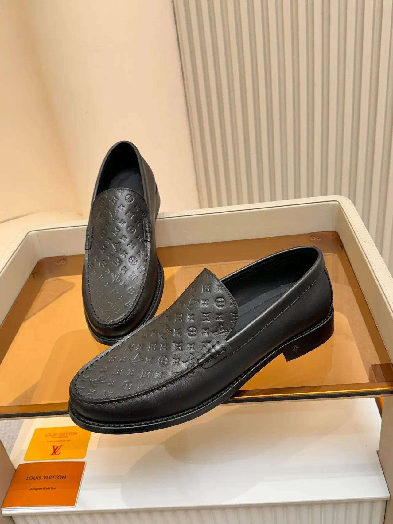 Louis Vuitton Monogram Loafer Black Leather Slip-On Loafers 4