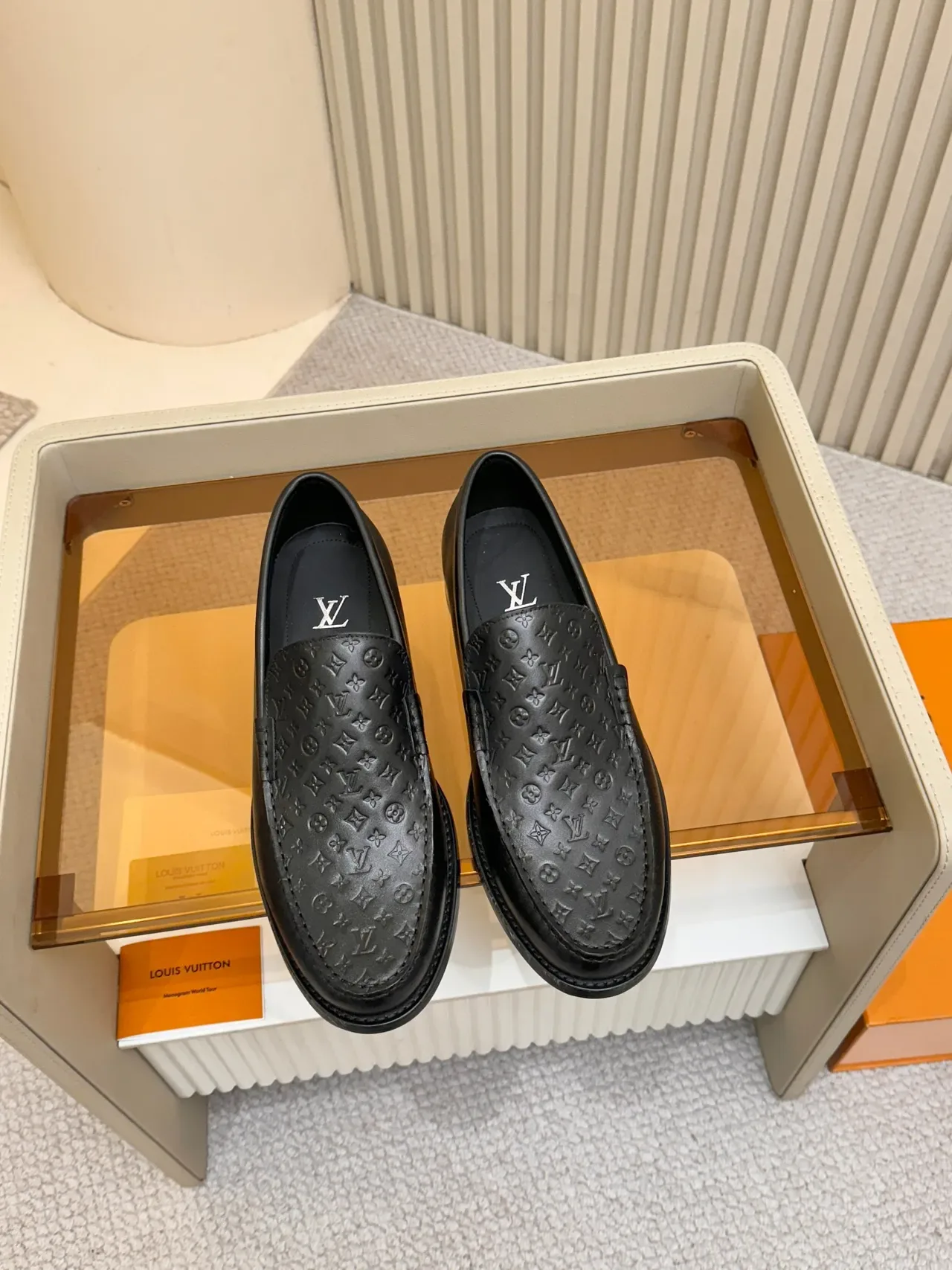 Louis Vuitton Monogram Loafer Black Leather Slip-On Loafers 5