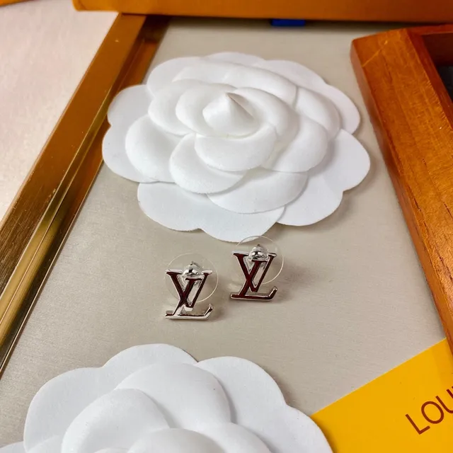 Louis Vuitton Monogram Logo Stud Earrings 3