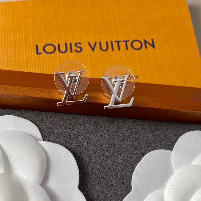 Louis Vuitton Monogram Logo Stud Earrings 9