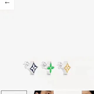 Louis Vuitton Monogram Party Brincos Stud Flor Esmaltados