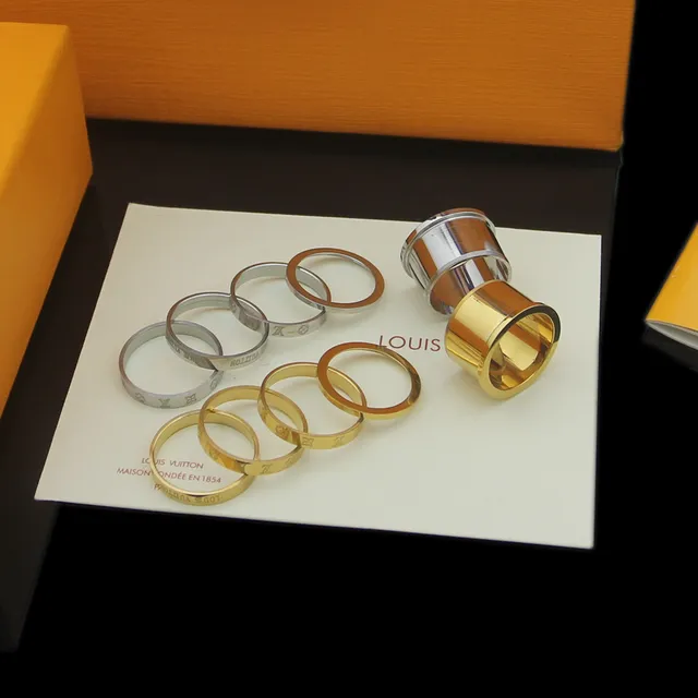 Louis Vuitton Monogram Turnê Mundial anéis gravados de banda larga 3
