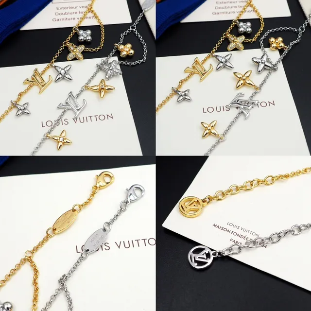 Louis Vuitton Multi Charms Two-Tone Flower and Monogram Bracelet 8