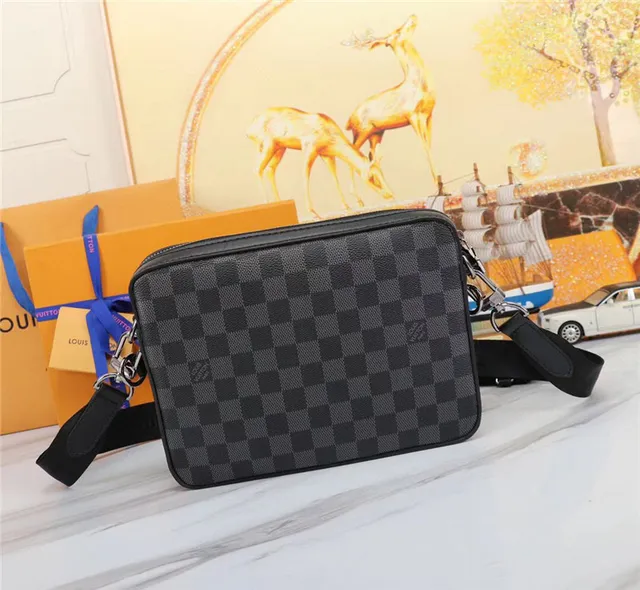 Louis Vuitton Multi Pochette Accessoires Negro Gris Damier Graphite Lona a cuadros Cierre con cremallera Bolso cruzado 5