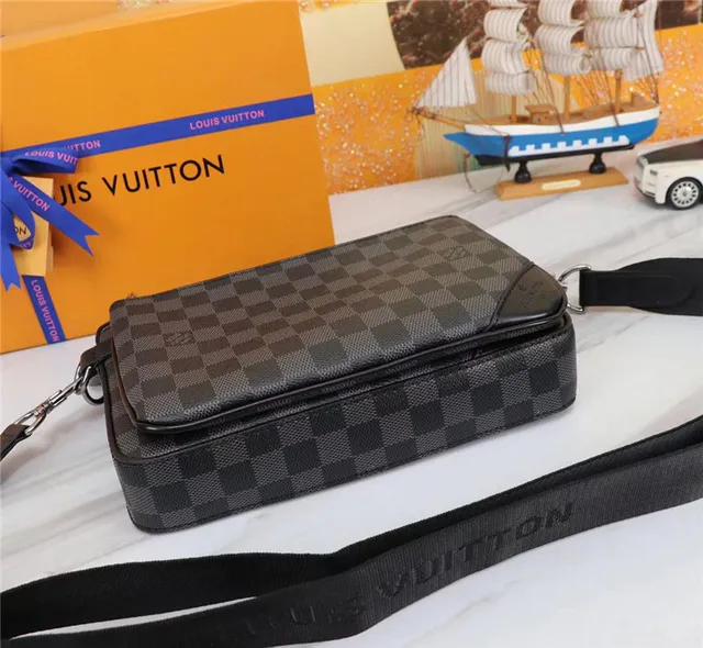 Louis Vuitton Multi Pochette Accessoires Negro Gris Damier Graphite Lona a cuadros Cierre con cremallera Bolso cruzado 6