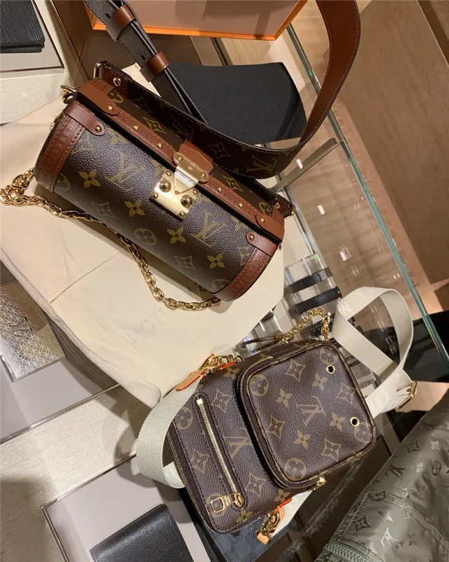 Louis Vuitton Multi Pochette Accessoires Sac à bandoulière marron doré toile monogrammée avec sangle de chaîne 4
