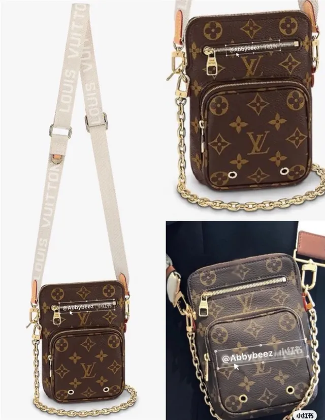 Louis Vuitton Multi Pochette Accessoires Sac à bandoulière marron doré toile monogrammée avec sangle de chaîne 7