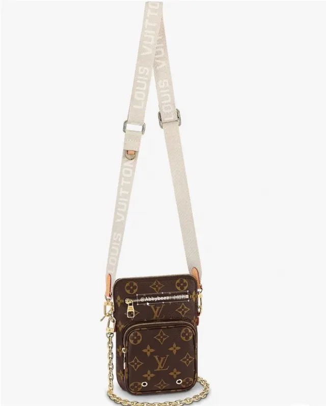 Louis Vuitton Multi Pochette Accessoires Sac à bandoulière marron doré toile monogrammée avec sangle de chaîne 10