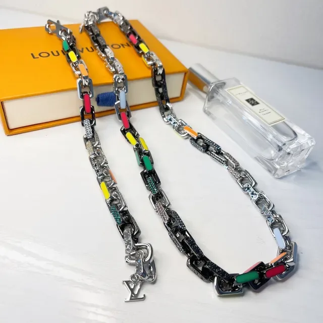 Louis Vuitton Multicolor Enamel Link Chain Necklace 1