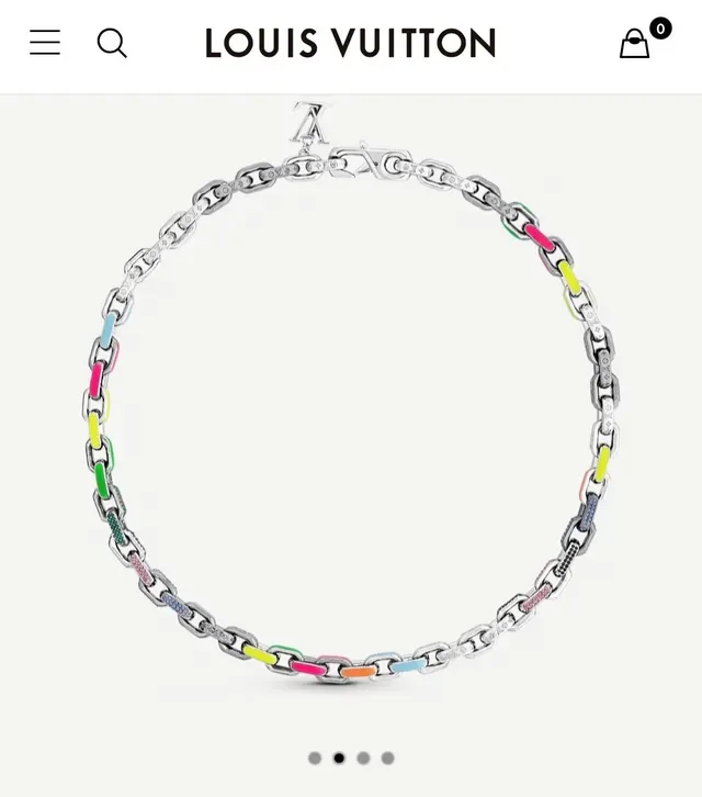 Louis Vuitton Multicolor Enamel Link Chain Necklace 6