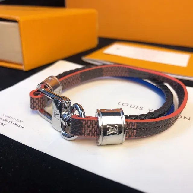 Louis Vuitton Multicolor Multi-Layer Braided Leather Monogram-Coated Segments Bracelet 3