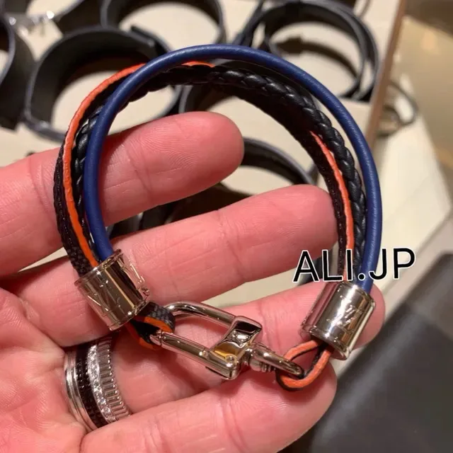 Louis Vuitton Multicolor Multi-Layer Braided Leather Monogram-Coated Segments Bracelet 6