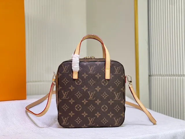 Louis Vuitton Nano Speedy Brown Beige Monogram Canvas Structured Square Handbag 3
