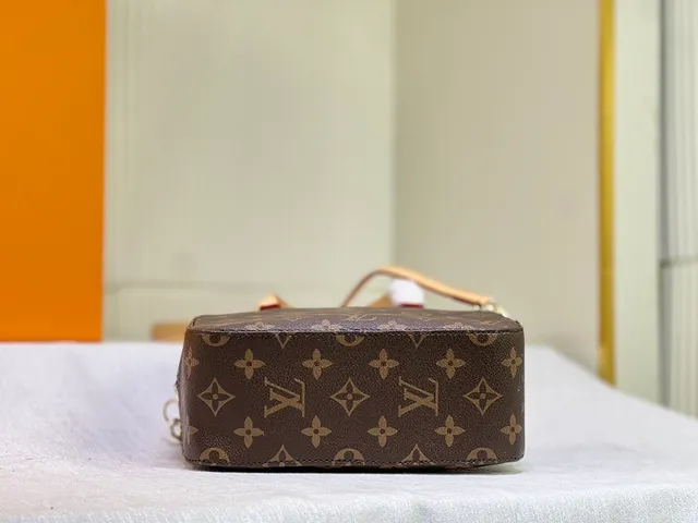 Louis Vuitton Nano Speedy Brown Beige Monogram Canvas Structured Square Handbag 4