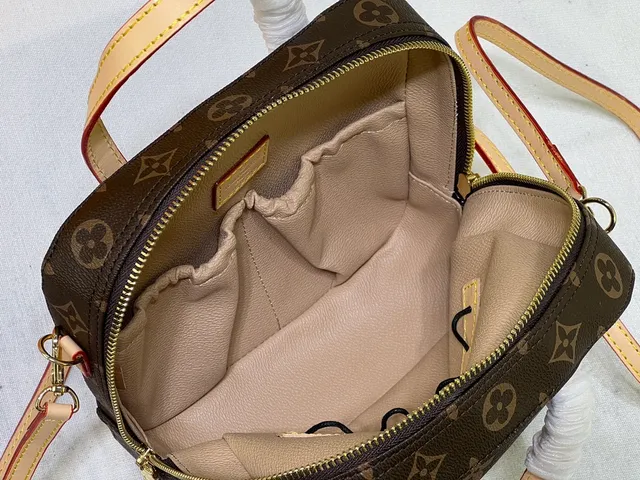 Louis Vuitton Nano Speedy Brown Beige Monogram Canvas Structured Square Handbag 5