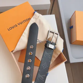 लुई विटन Reversible Monogram एम्प्राइंट काला चमड़े का बेल्ट