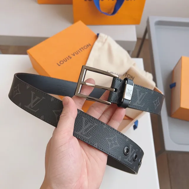 Louis Vuitton Reversible Monogram Empreinte Belt Black Leather Belt 5