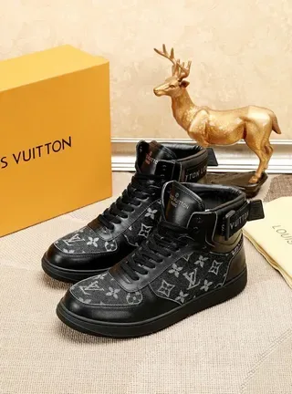 Louis Vuitton Run Away Black Monogram High-Top Lifestyle Sneakers 2