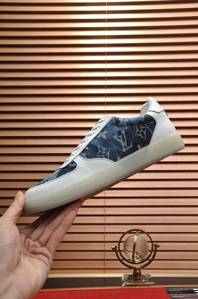 Louis Vuitton Run Away জিন্স মনোগ্রাম সাদা এবং নীল জীবনযাপন স্নিকার্স 6