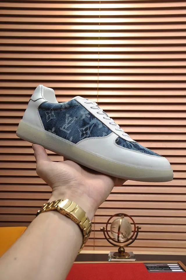 Louis Vuitton Run Away জিন্স মনোগ্রাম সাদা এবং নীল জীবনযাপন স্নিকার্স 7
