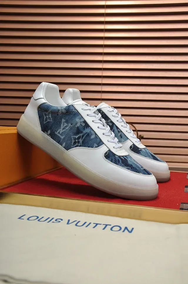 Louis Vuitton Run Away জিন্স মনোগ্রাম সাদা এবং নীল জীবনযাপন স্নিকার্স 8