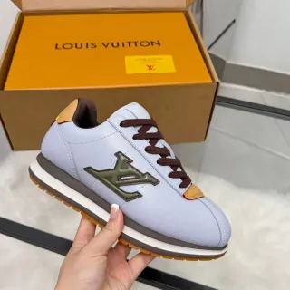 Louis Vuitton Run Away Gris Claro Oliva Marrón Zapatillas Lifestyle