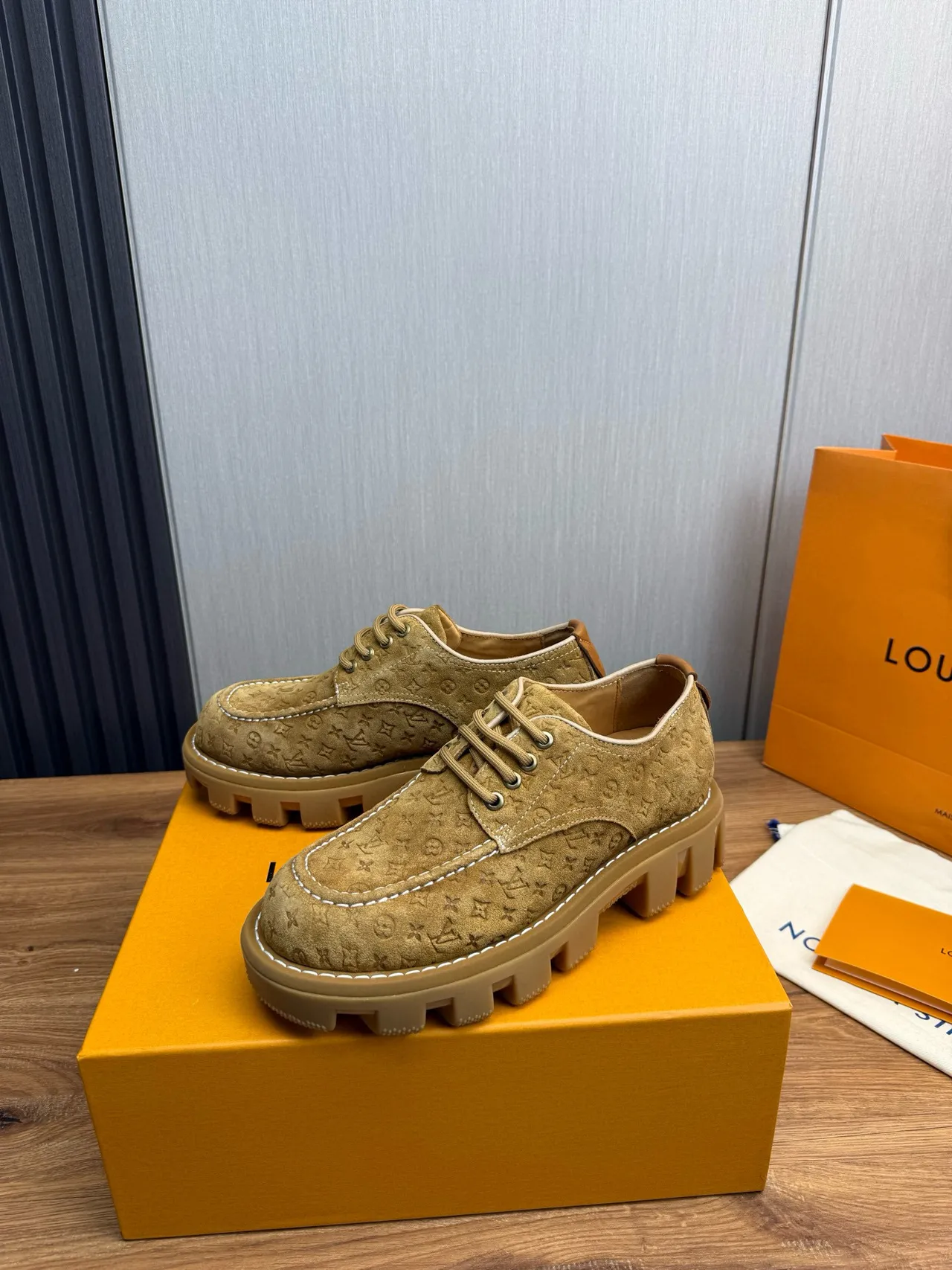 Louis Vuitton Run Away Monogram Suede Tan Casual Shoes 3