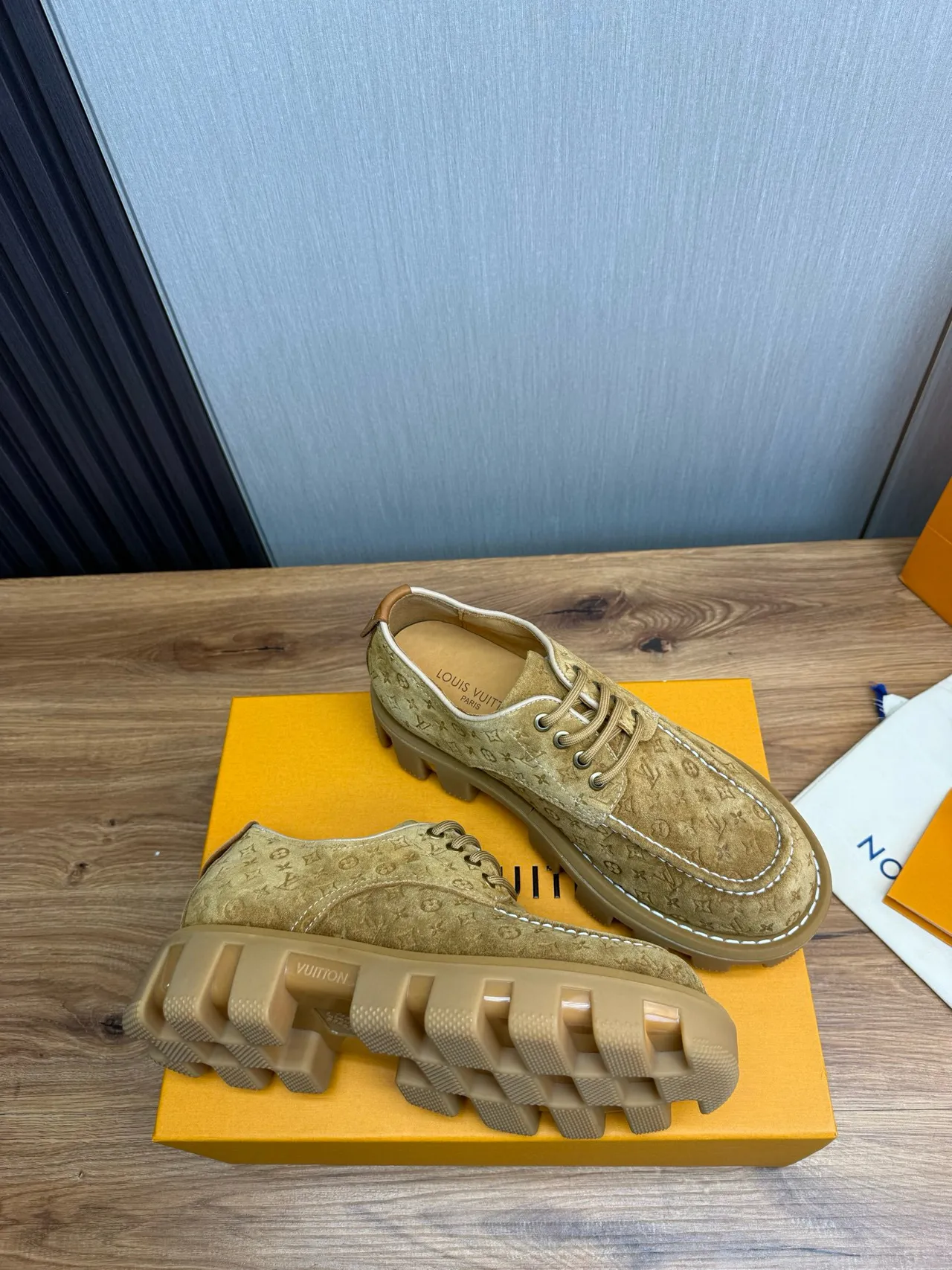 Louis Vuitton Run Away Monogram Suede Tan Casual Shoes 6