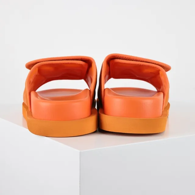 Louis Vuitton Run Away Slide Orange Quilted Monogram Slippers 8