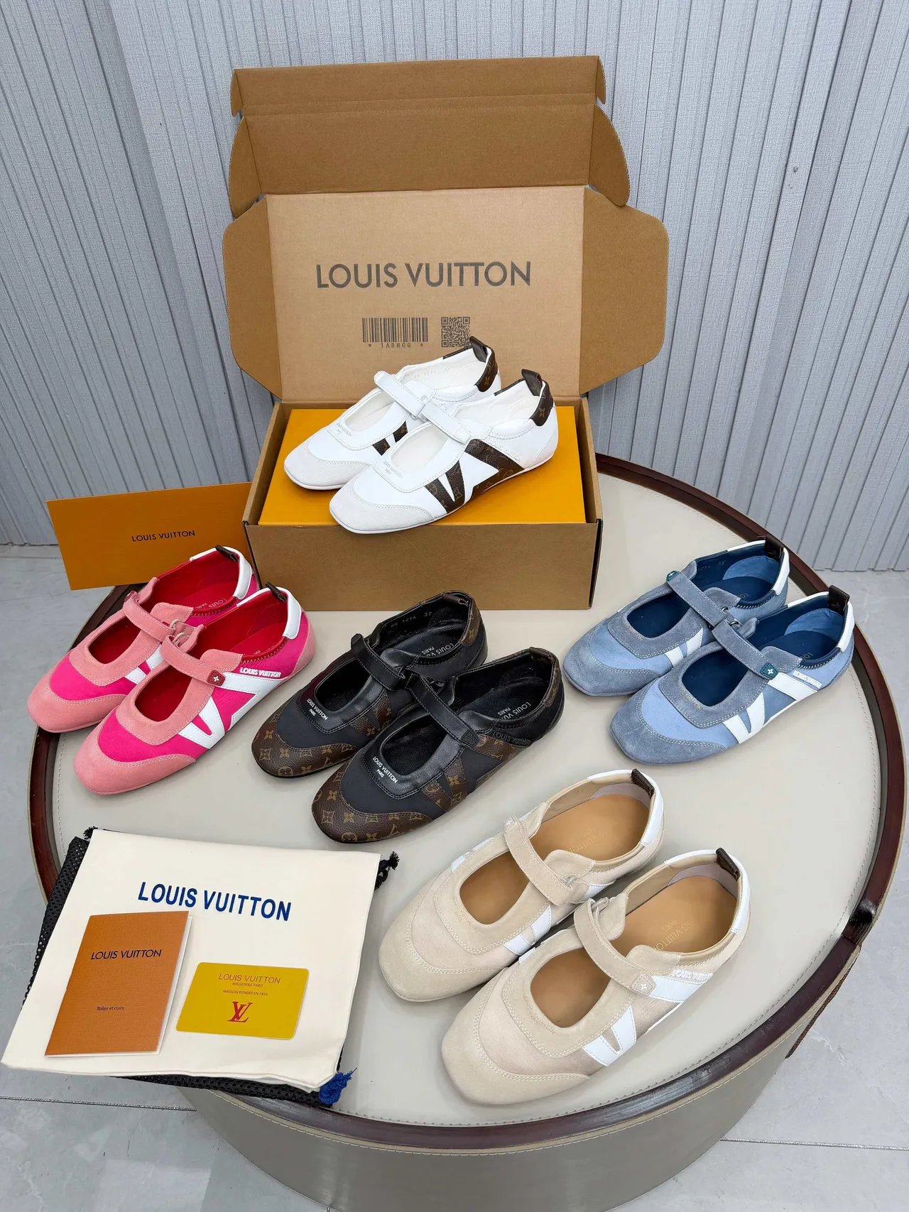 Louis Vuitton Run Away White and Brown Monogram Mary Jane Shoes 2