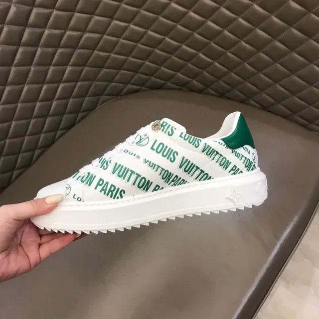 Louis Vuitton Run Away Tênis Lifestyle Brancos e Verdes com Impressão de Logo 2