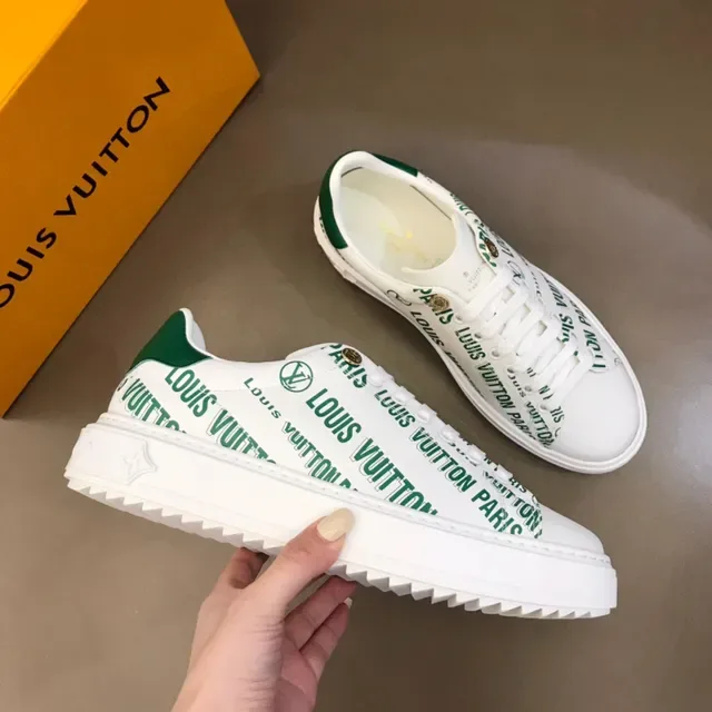 Louis Vuitton Run Away Tênis Lifestyle Brancos e Verdes com Impressão de Logo 6