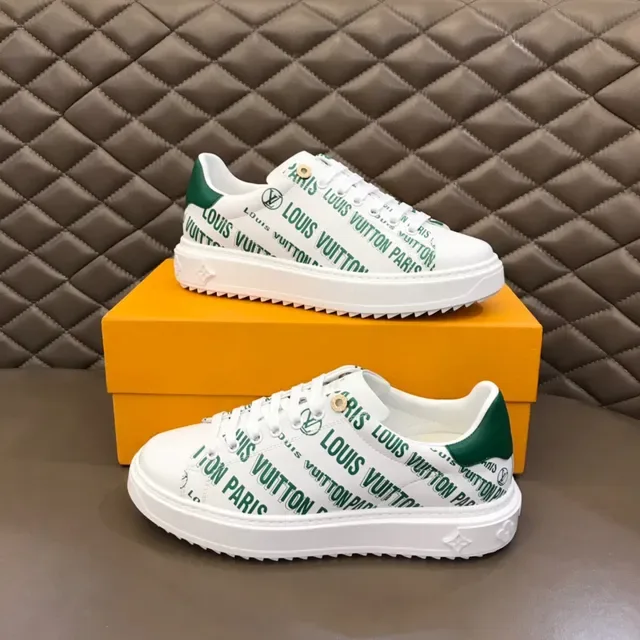 Louis Vuitton Run Away Tênis Lifestyle Brancos e Verdes com Impressão de Logo 7