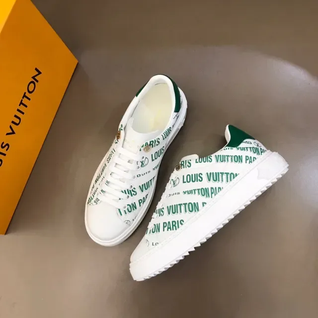 Louis Vuitton Run Away Tênis Lifestyle Brancos e Verdes com Impressão de Logo 8