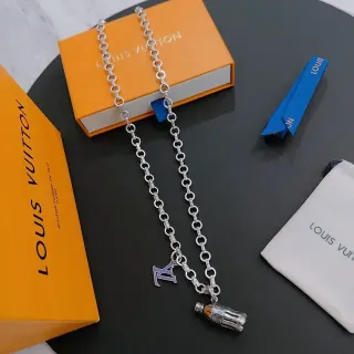 Collar Louis Vuitton Corrente Prata Roxa Links Diamantados